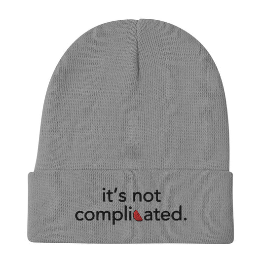 it's not complicated - Embroidered Beanie